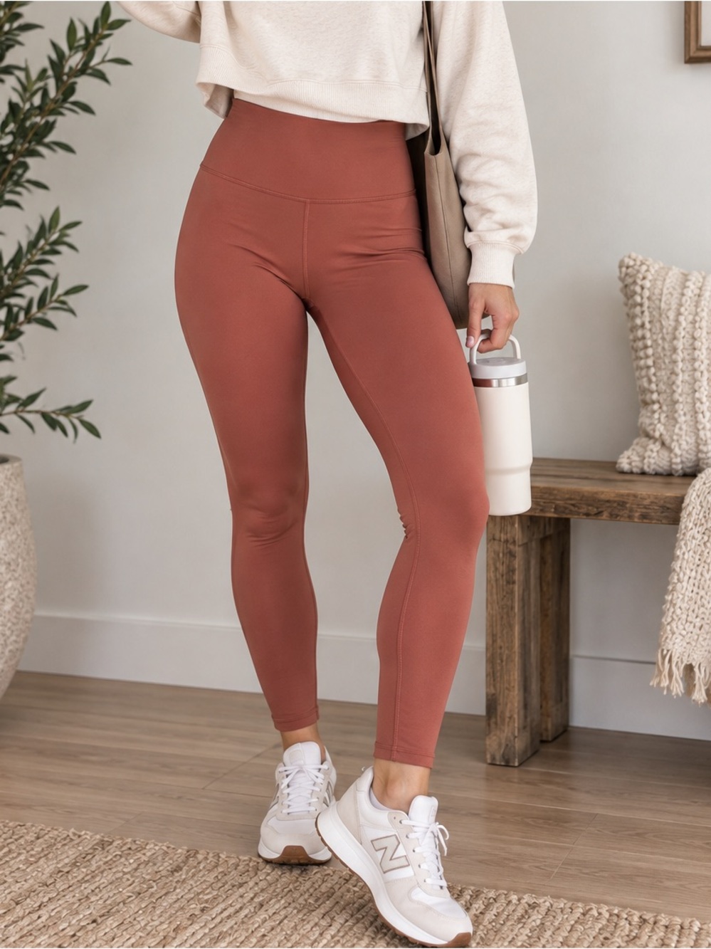 CALIA Women’s XL High Rise Leggings Terracotta Rust Lycra Stretch Yoga Athletic